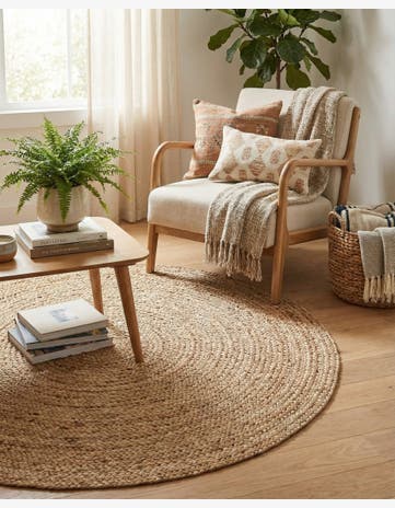 Natural Handmade Braided Jute Round Rug