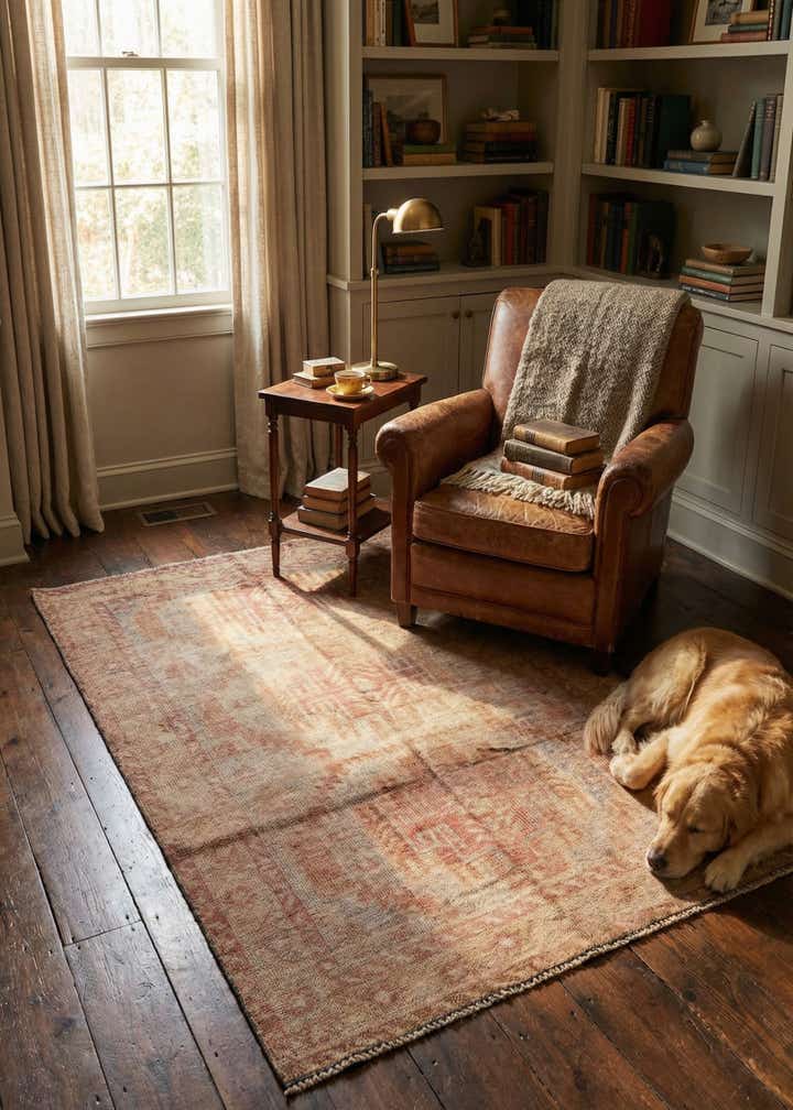 3' 7 x 6' 5 Hand Knotted Ultra Vintage Persian Wool Rug