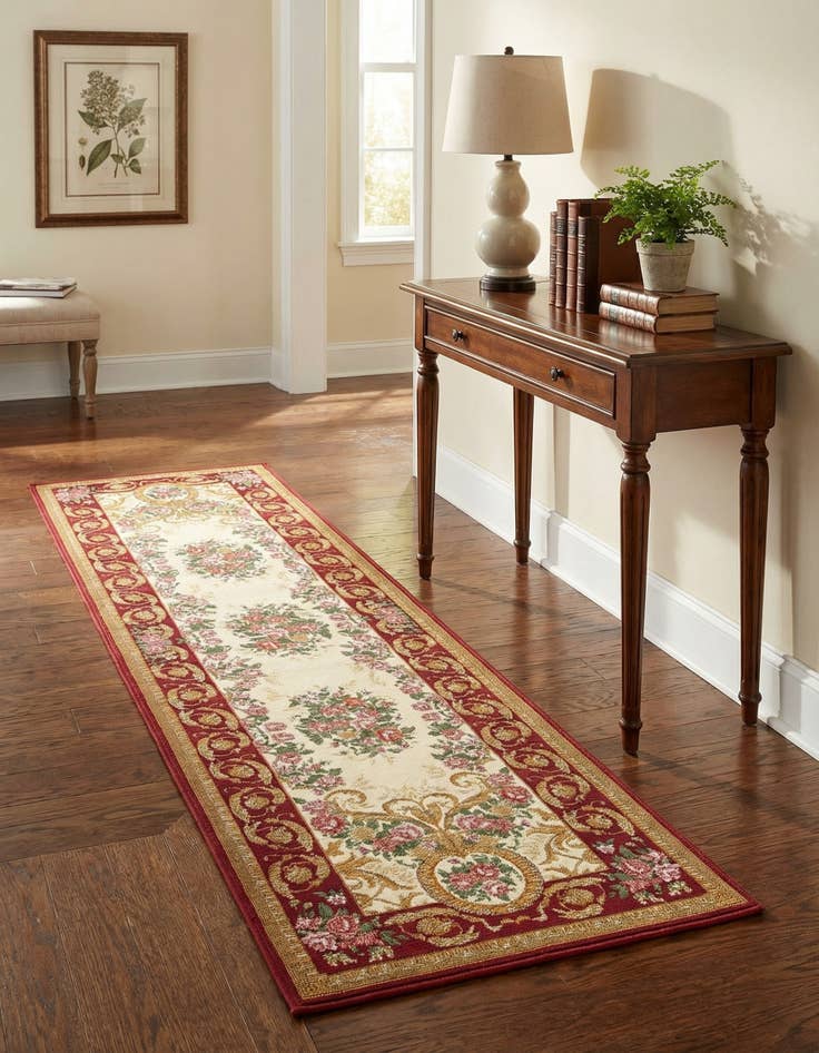 Detail image of 2' x 8'  Washable Traditional Indoor / Outdoor Runner Rug