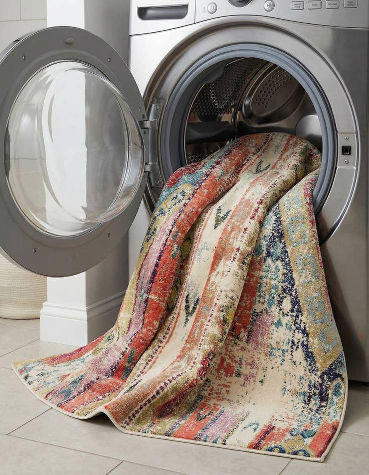 Detail image of 8' x 8'  Washable Santa Fe Square Rug