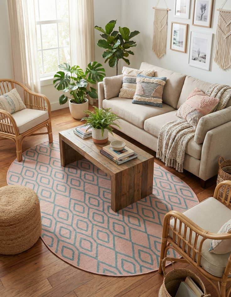 Detail image of 5' 3 x 8' Easy-Clean Jill Zarin Turks and Caicos Indoor / Outdoor Oval Rug