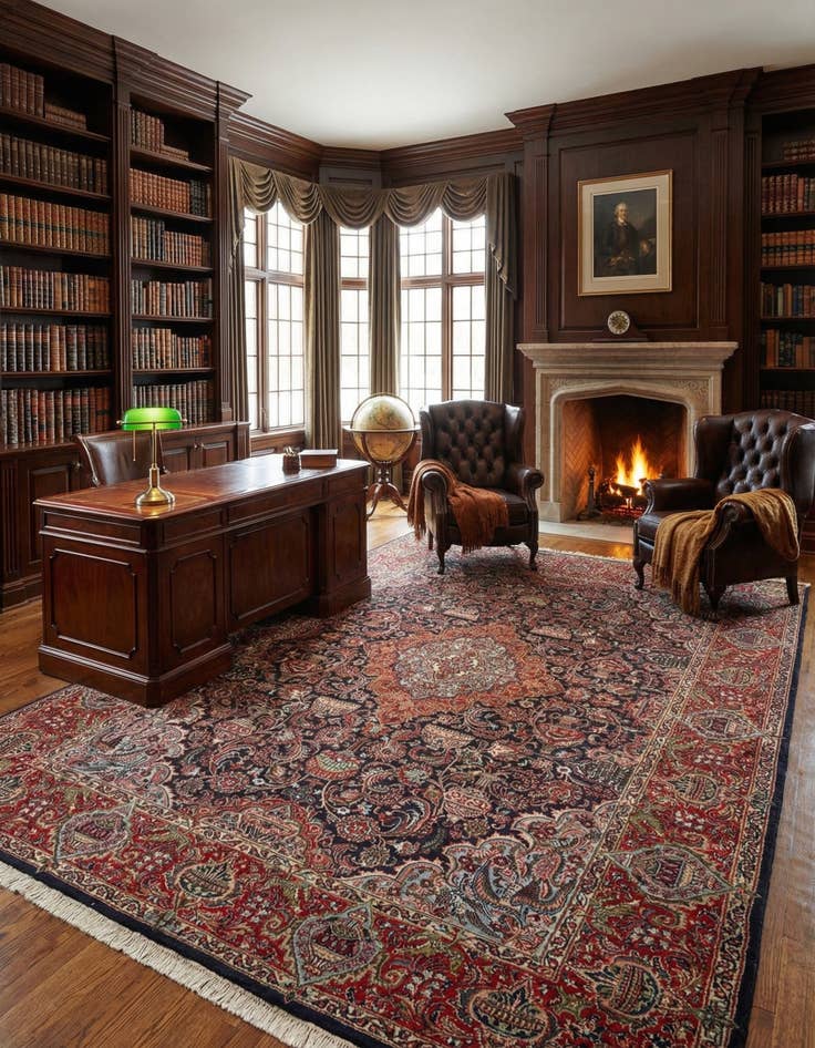 Detail image of 9' 7 x 13' Kashmar Wool Rug