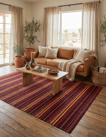 5' 9 x 11' 1 Hand Woven Kilim Fars Wool Rug