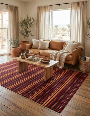 5' 9 x 11' 1 Hand Woven Kilim Fars Wool Rug