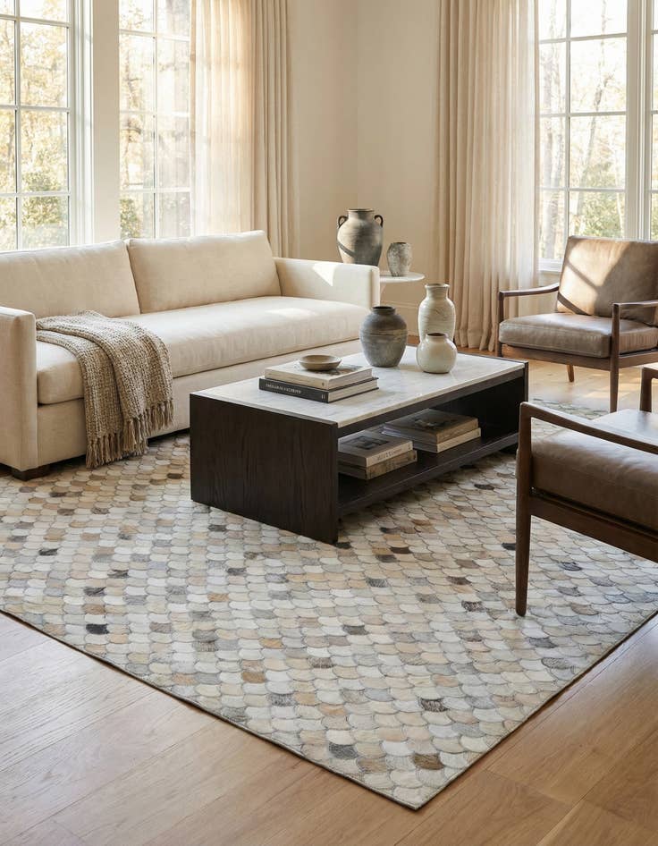 Detail image of 5' x 8' Cowhide Leather Rug