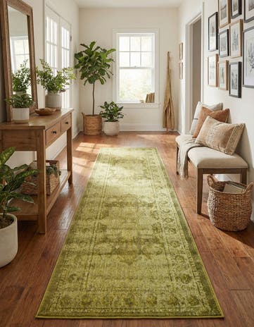 Beige Washable Palazzo Runner Rug
