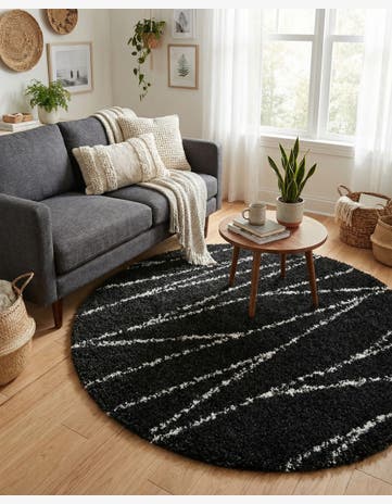 5' 3 x 5' 3 Serenity Shag Round Rug