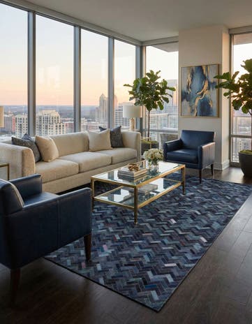 5' x 8' 3 Cowhide Rug
