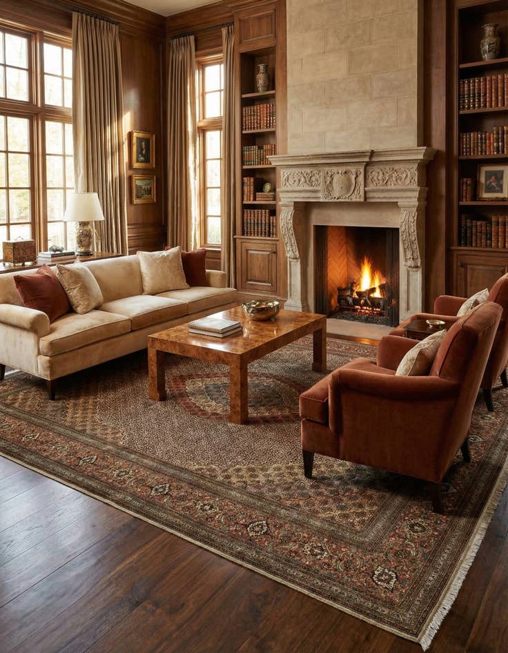 Detail image of  9' 10 x 12' 11 Tabriz Mahi Rug