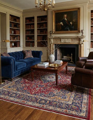 9' 6 x 12' 6 Hand Knotted Mashad Persian Wool Rug