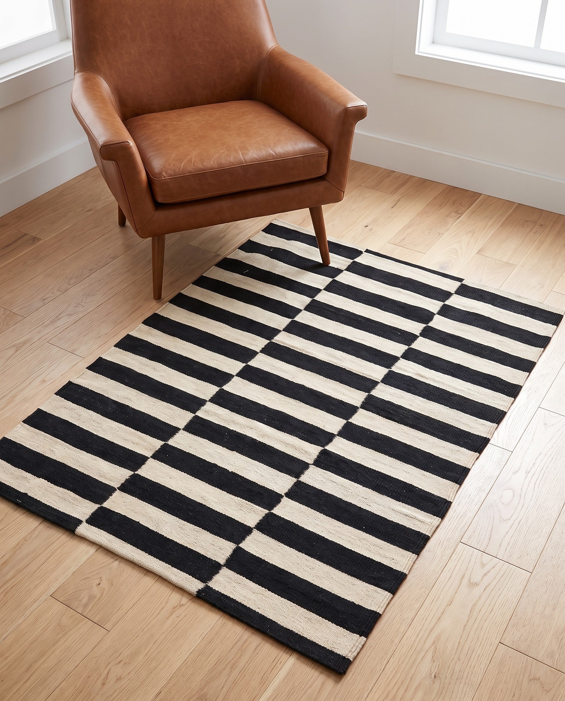 3' 3 x 4' 8 Hand Woven Kilim Modern Wool Rug