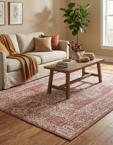 6' x 9' Easy-Clean Traditional Indoor / Outdoor Rug
