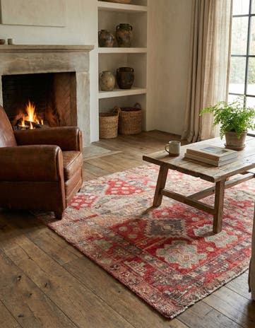 4' x 6' 9 Hand Knotted Ultra Vintage Persian Wool Rug