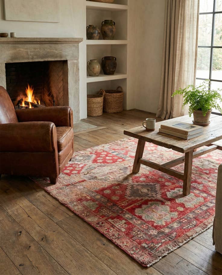 Detail image of 4' x 6' 9 Hand Knotted Ultra Vintage Persian Wool Rug