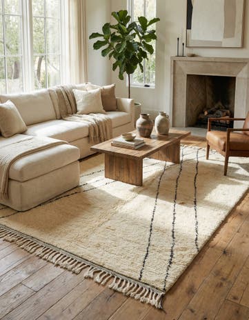 7' 2 x 9' 6 Hand Knotted Moroccan Wool Rug