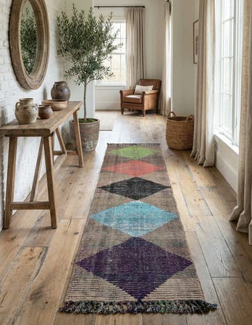 2' 6 x 12' Hand Knotted Moroccan Wool Runner Rug