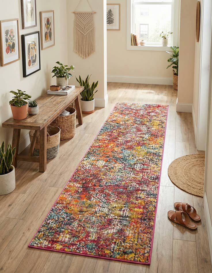 Detail image of 2' x 8'  Washable Vivid Runner Rug