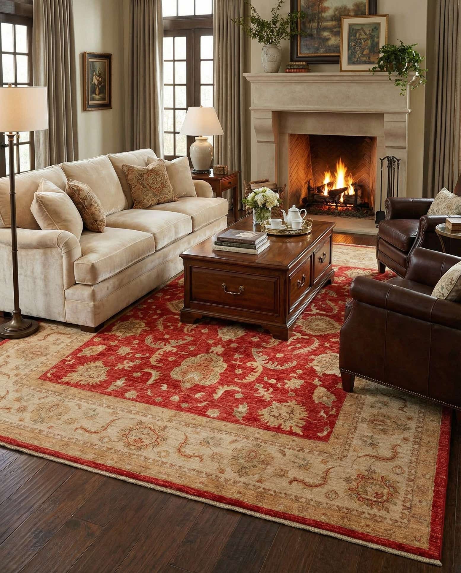 8' 3 x 9' 8 Hand Knotted Peshawar Ziegler Rug
