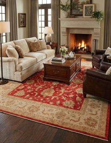 8' 3 x 9' 8 Hand Knotted Peshawar Ziegler Rug