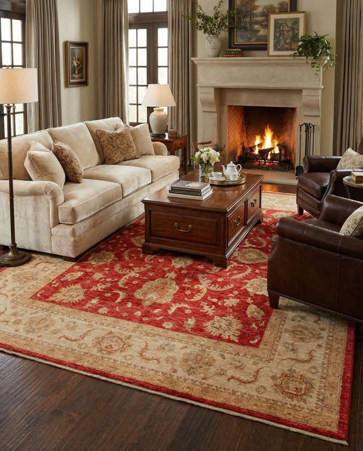 8' 3 x 9' 8 Hand Knotted Peshawar Ziegler Rug