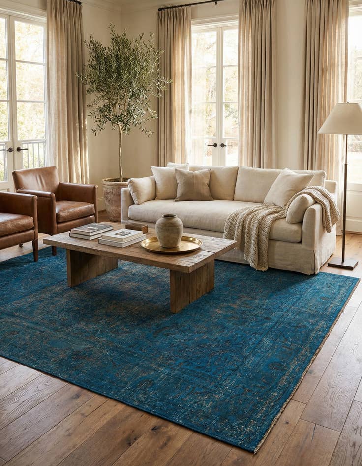 Detail image of 6' 10 x 10'  Hand Knotted Ultra Vintage Persian Wool Rug