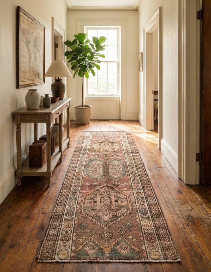 Detail image of 3' 10 x 10' 9  Hand Knotted Ultra Vintage Persian Wool Runner Rug