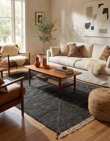 6' 9 x 9' 5 Hand Knotted Moroccan Wool Rug