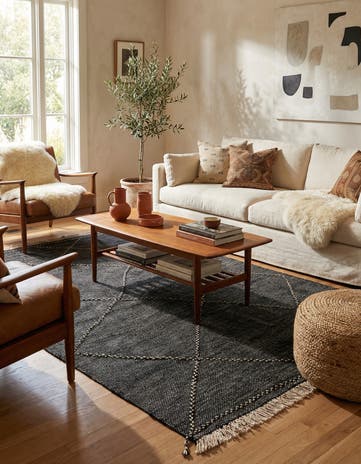 6' 9 x 9' 5 Hand Knotted Moroccan Wool Rug