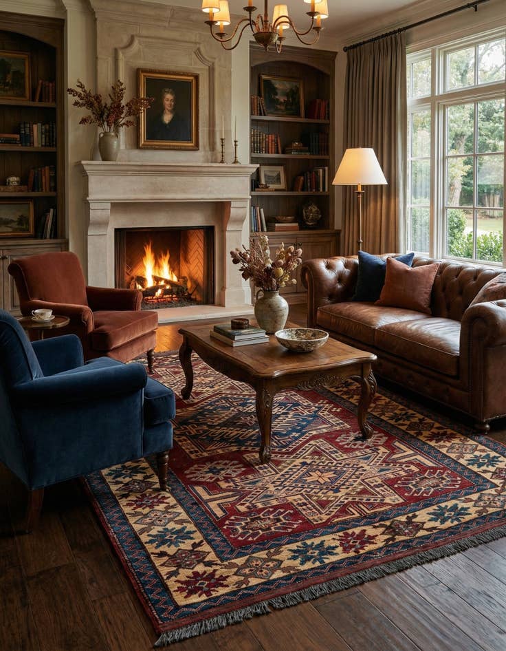 Detail image of  5' x 7' 2  Hand Knotted Kazak Wool Rug