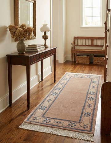 2' 5 x 4' 8 Hand Knotted Tibet Wool Runner Rug