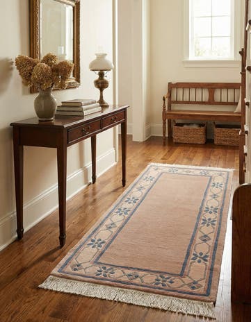 2' 5 x 4' 8 Hand Knotted Tibet Wool Runner Rug
