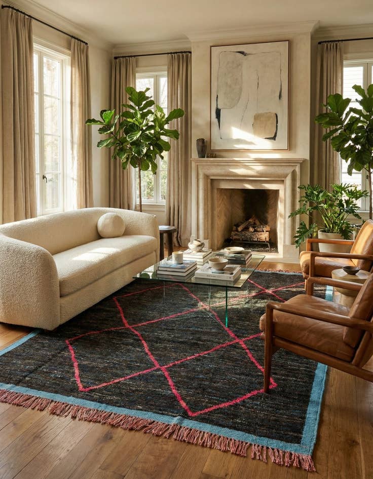 Detail image of  7' 8 x 10' 4  Hand Knotted Moroccan Wool Rug