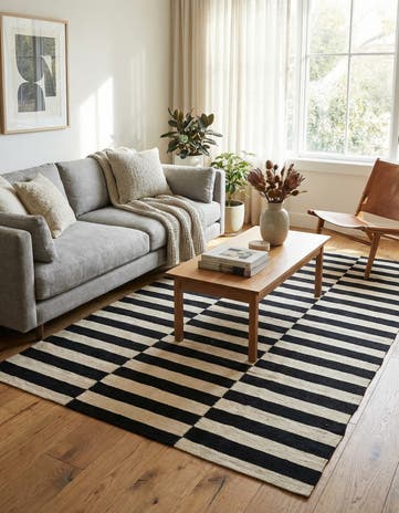 4' 2 x 5' 10 Hand Woven Kilim Modern Wool Rug
