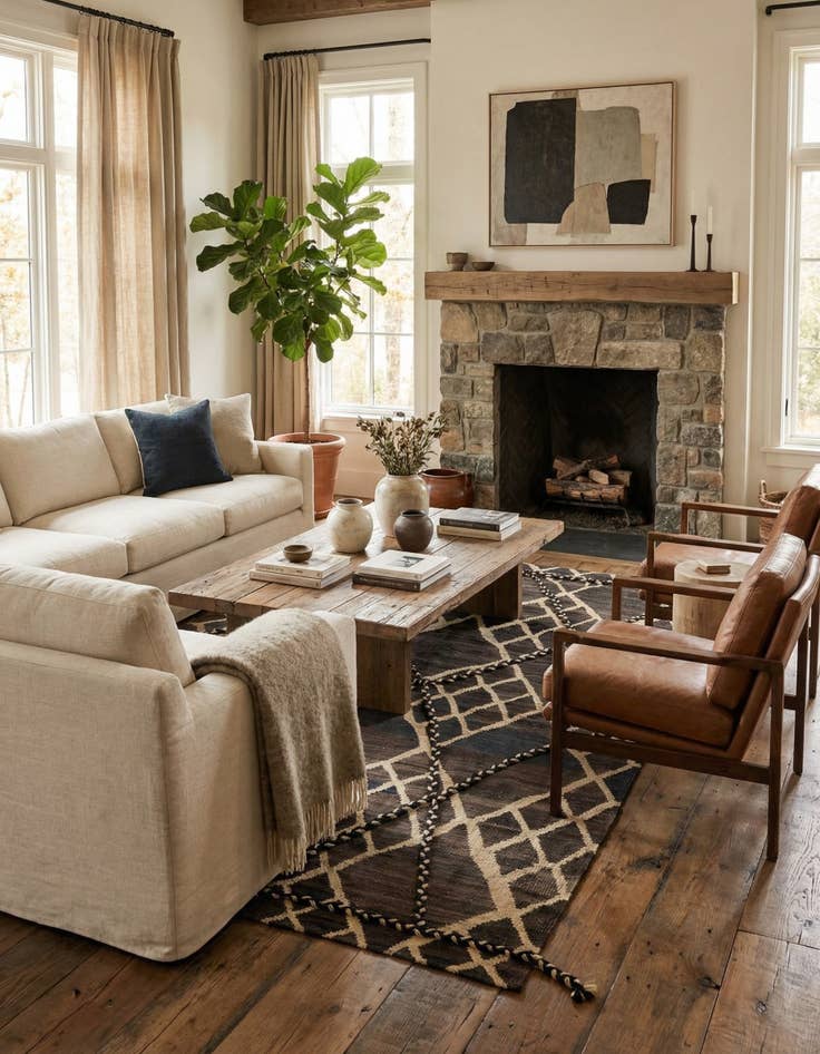 Detail image of 4' x 6'  Hand Woven Kilim Modern Wool Rug