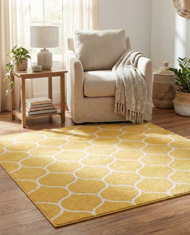  3' x 3' Lattice Frieze Square Rug