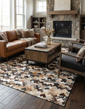 5' x 7' 10 Cowhide - Patchwork Rug