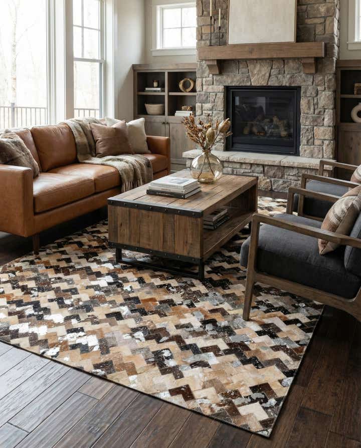 5' x 7' 10 Cowhide - Patchwork Rug