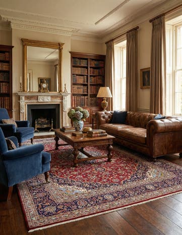 9' 11 x 13' 4 Hand Knotted Kashan Persian Wool Rug