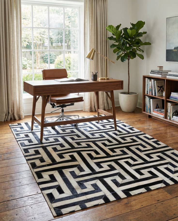 Detail image of 4' 2 x 6' 1 Cowhide - Patchwork Rug