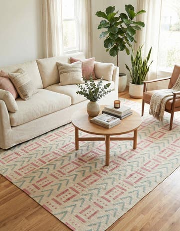 6' 1 x 7' 10 Hand Woven Kilim Modern Wool Rug