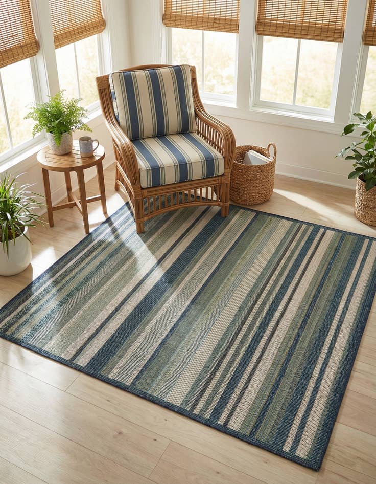 Detail image of 5' 3 x 5' 3  Washable Baja Indoor / Outdoor Square Rug