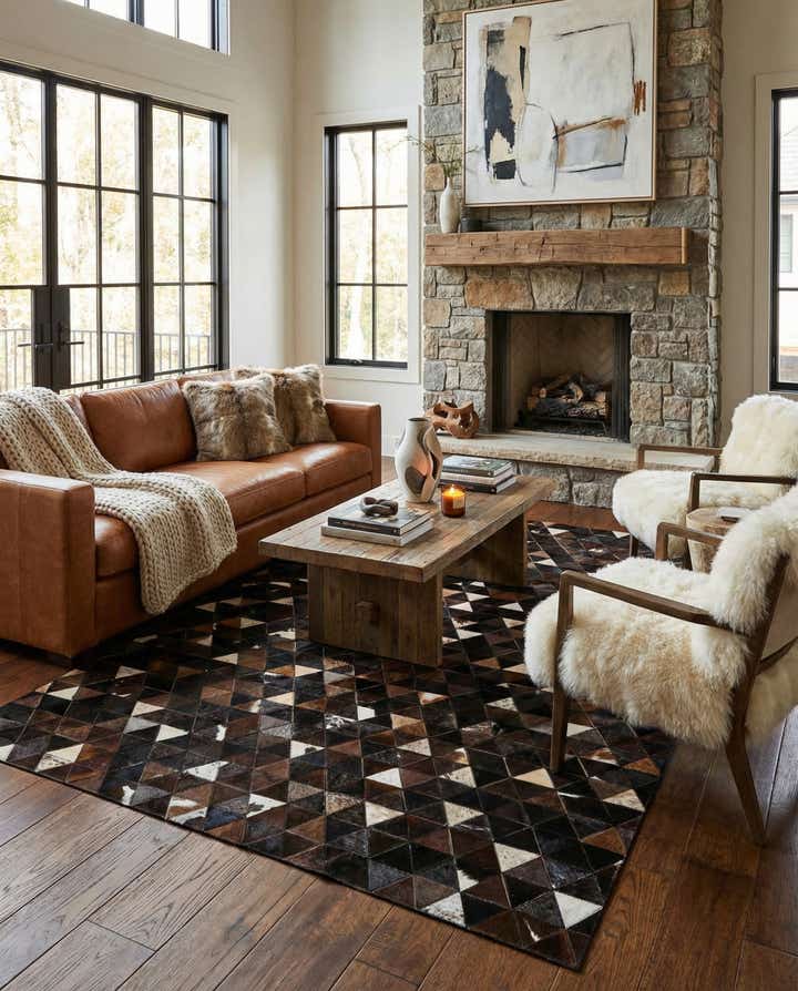 5' 1 x 8' Cowhide - Patchwork Rug