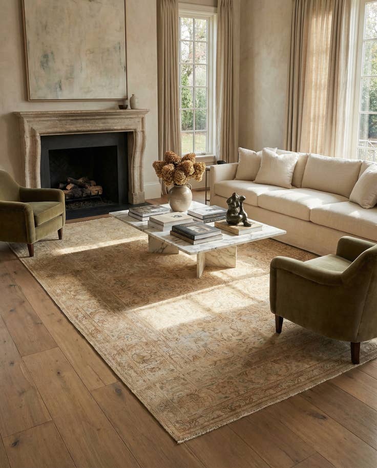 Detail image of 7' 10 x 10' 8 Hand Knotted Ultra Vintage Persian Wool Rug