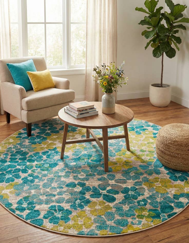 Detail image of 7' x 7' Azalea Round Rug