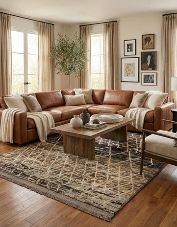 5' 2 x 6' 5 Hand Knotted Moroccan Wool Rug