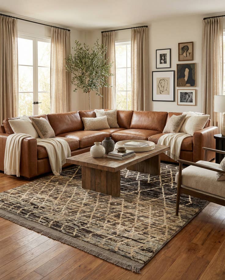 Detail image of 5' 2 x 6' 5 Hand Knotted Moroccan Wool Rug