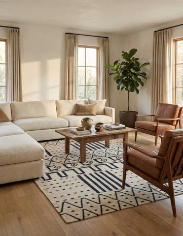 6' 1 x 8' 1 Hand Woven Kilim Modern Wool Rug