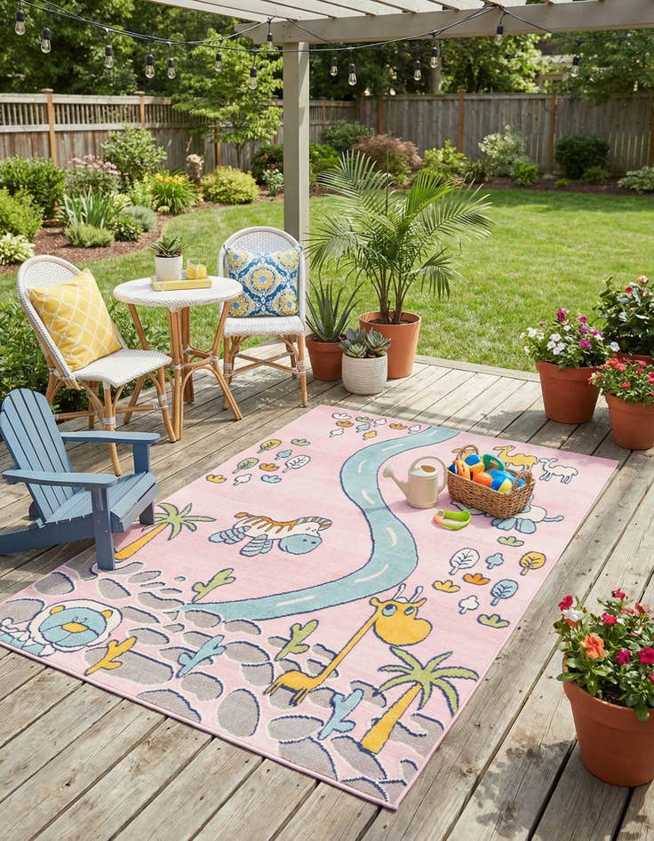 Detail image of 5' 3 x 7' 7  Washable  Indoor / Outdoor Rug