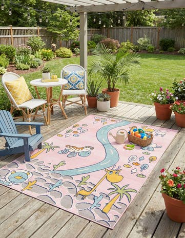 5' 3 x 7' 7 Easy-Clean Indoor / Outdoor Rug