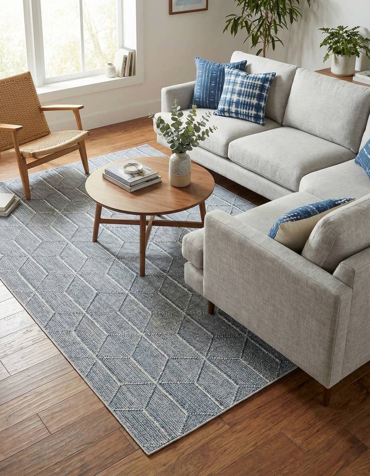 Detail image of 5' 3 x 8' Easy-Clean Trellis Indoor / Outdoor Rug